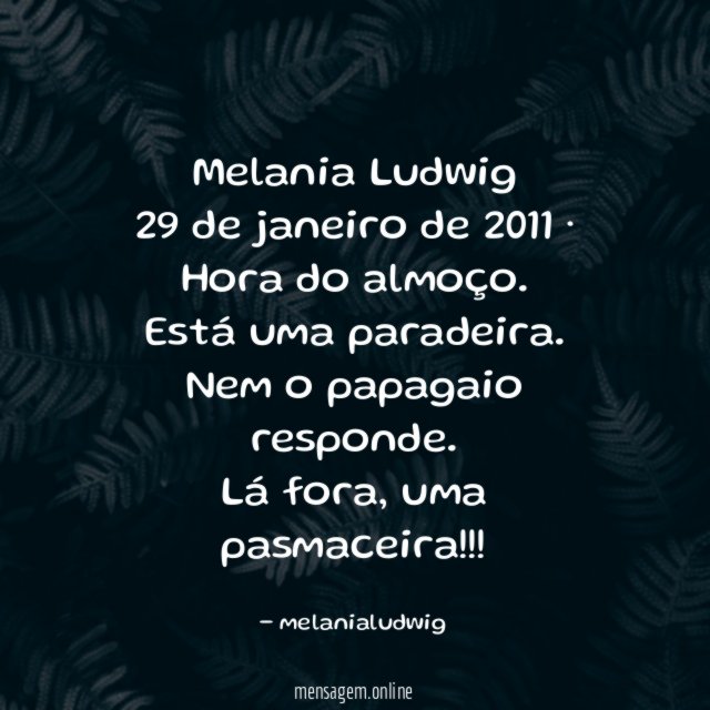 Melania Ludwig
29 de janeiro de 2011 ·