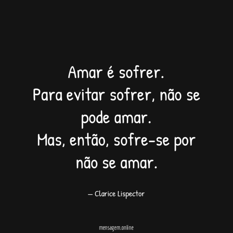Amar é sofrer