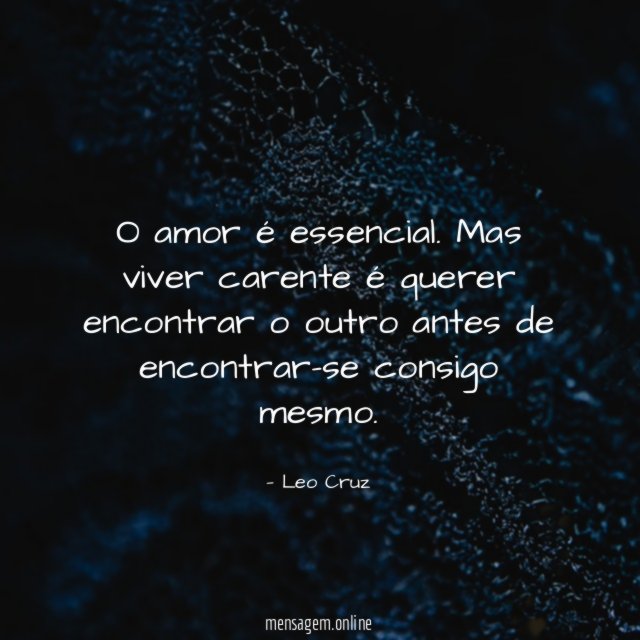 O amor é essencial