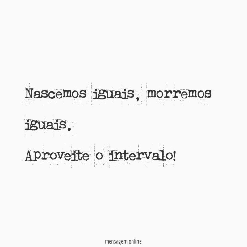 Nascemos iguais