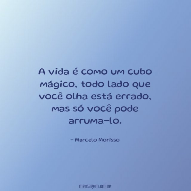 A vida é como um cubo mágico