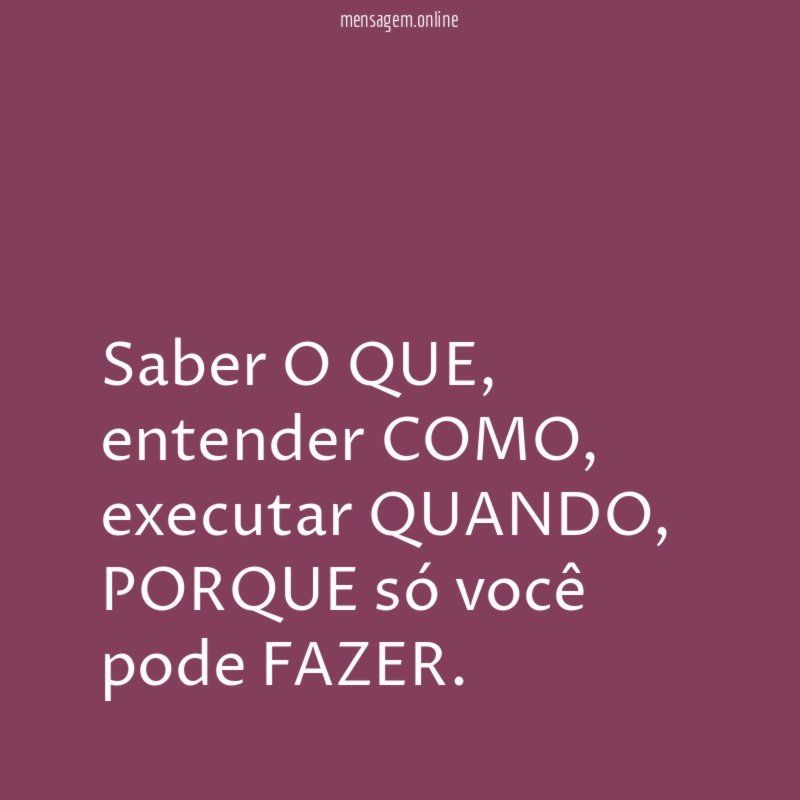 Saber O QUE