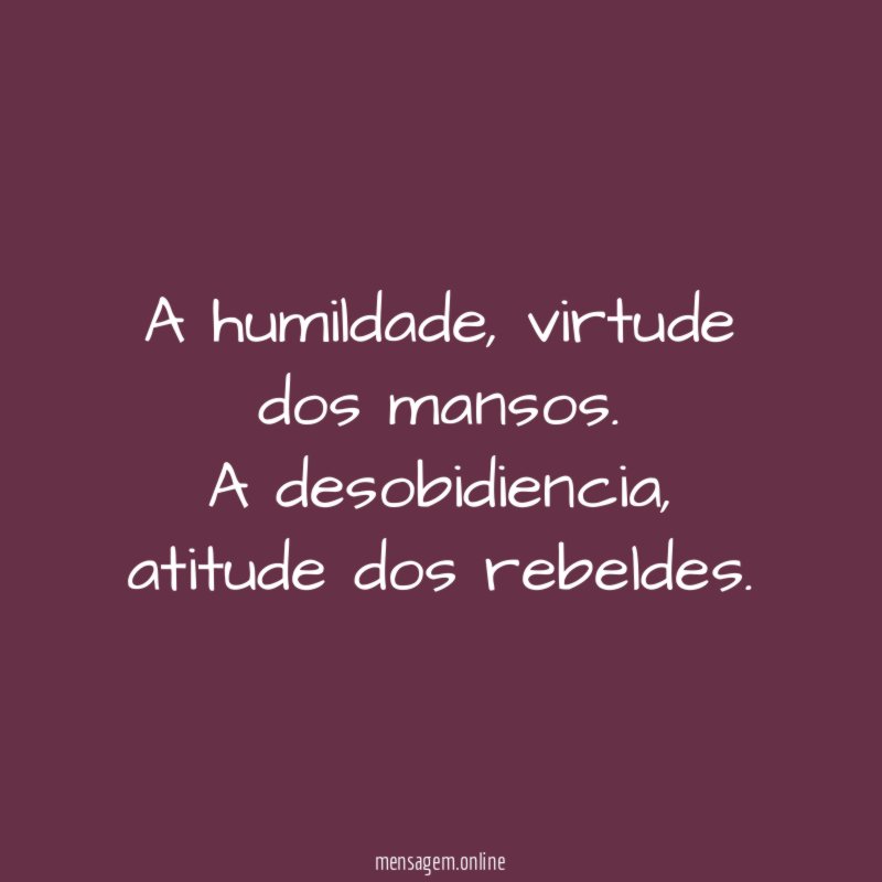 A humildade