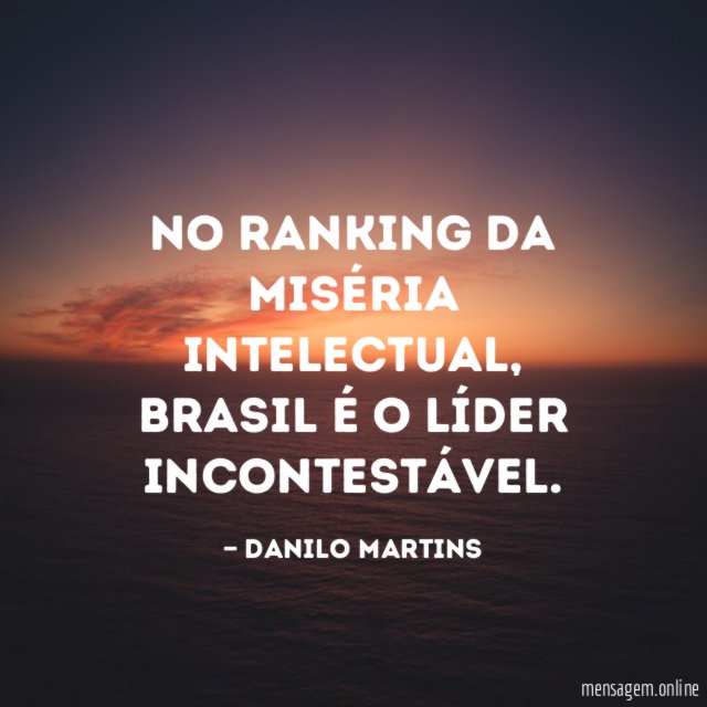 No ranking da miséria intelectual