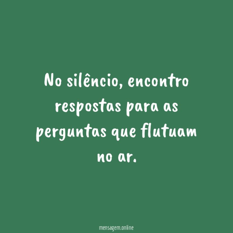 No silêncio