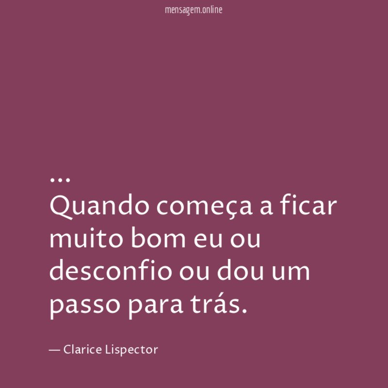 Quando começa a ficar muito bom eu