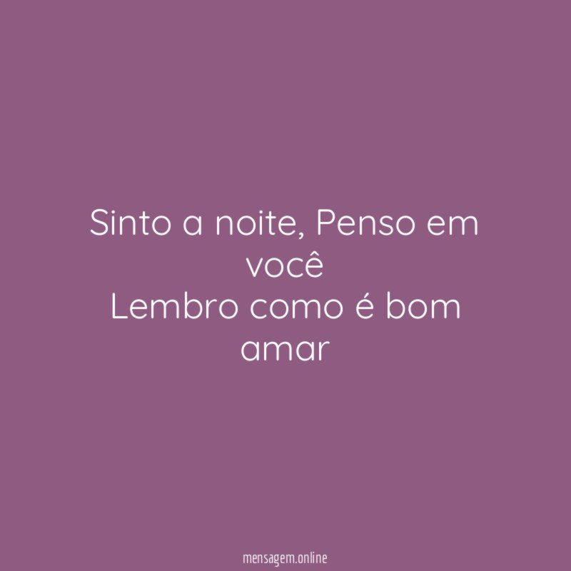 Sinto a noite