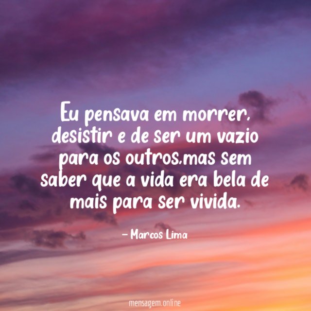 Eu pensava em morrer