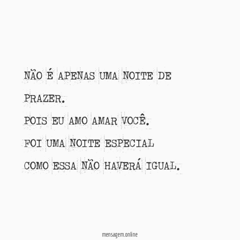 NÃO É APENAS UMA NOITE DE PRAZER