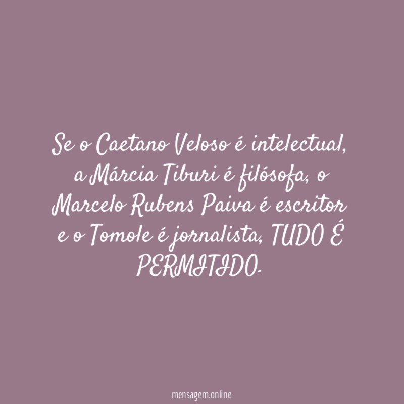 Se o Caetano Veloso é intelectual