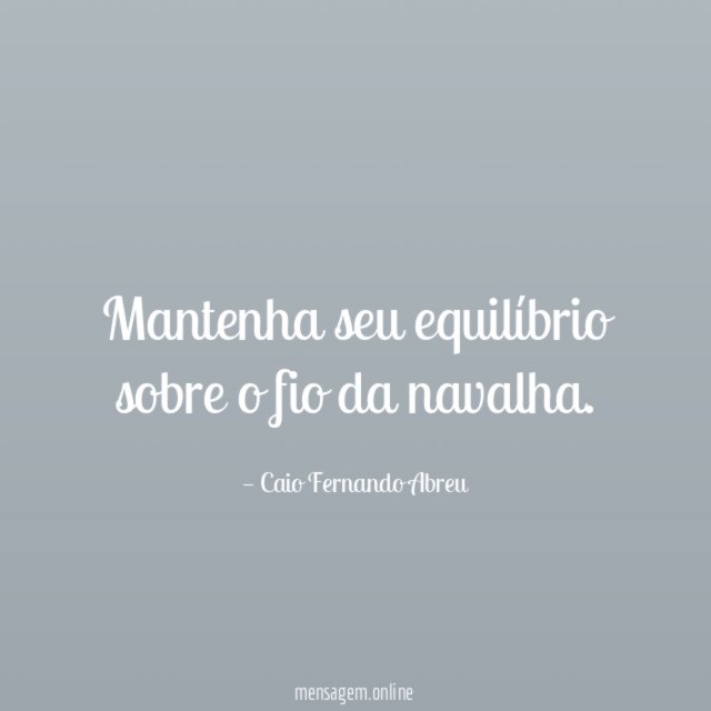 Mantenha seu equilíbrio sobre o fio da navalha