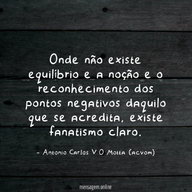 Onde não existe equilíbrio e a noção