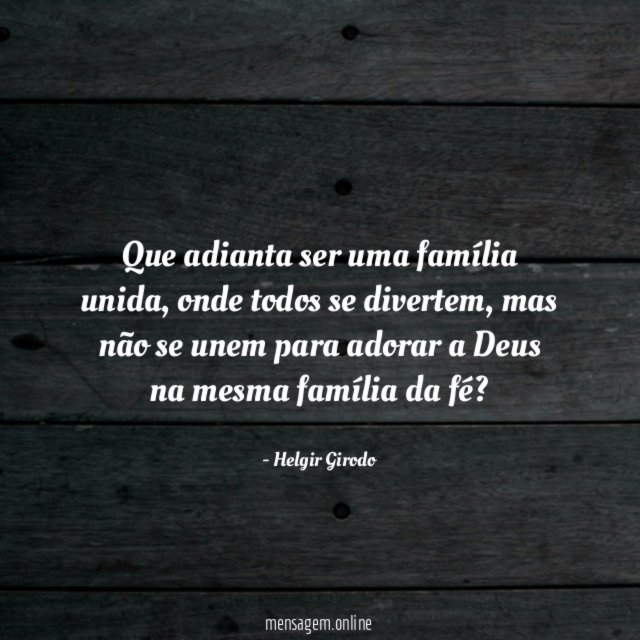 Que adianta ser uma família unida