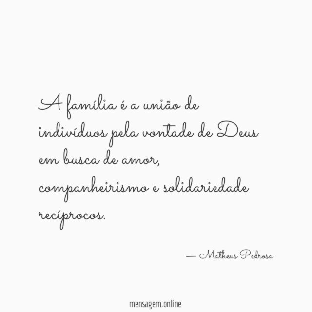 A família é a união de indivíduos pela