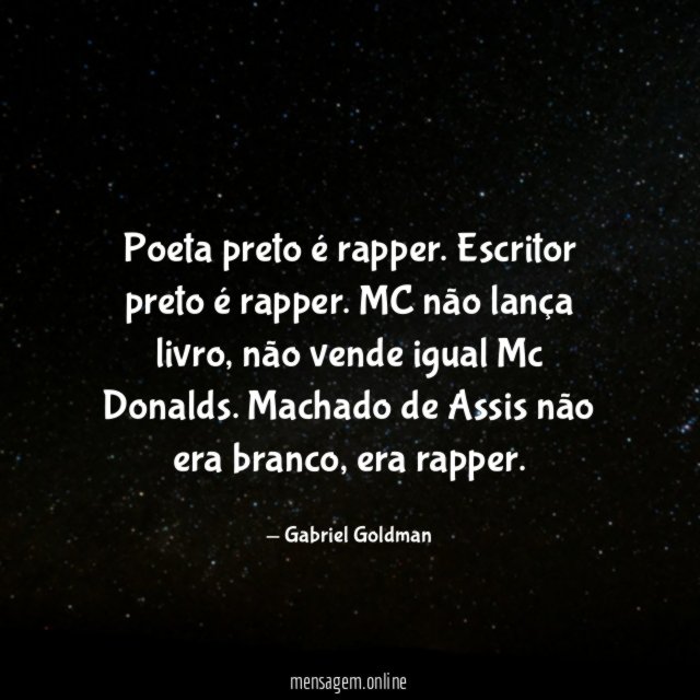 Poeta preto é rapper