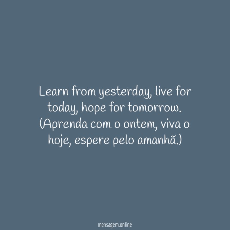 Learn from yesterday