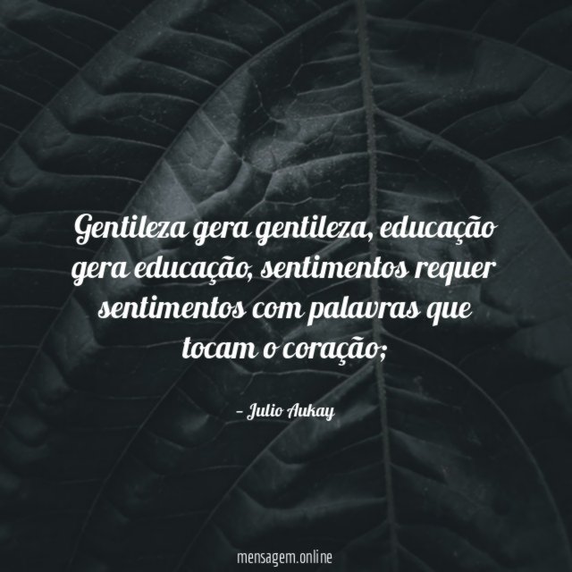 Gentileza gera gentileza