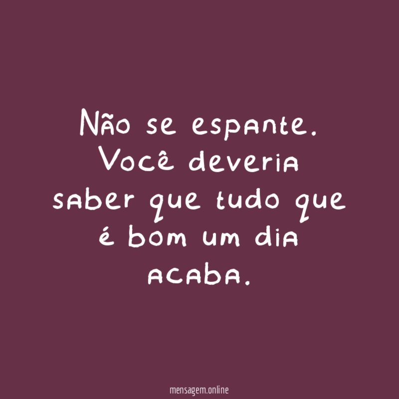 Não se espante