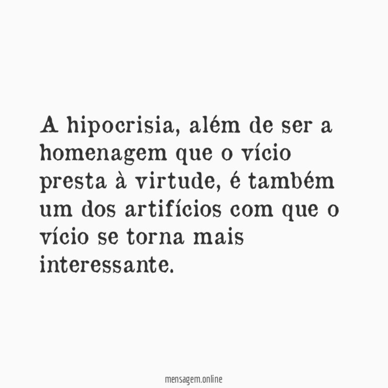 A hipocrisia