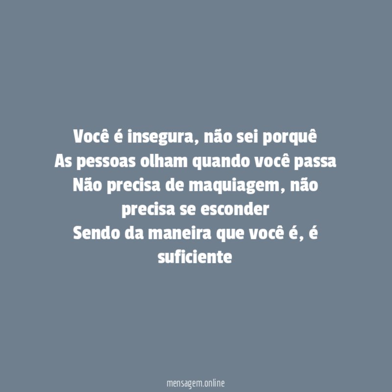 Você é insegura