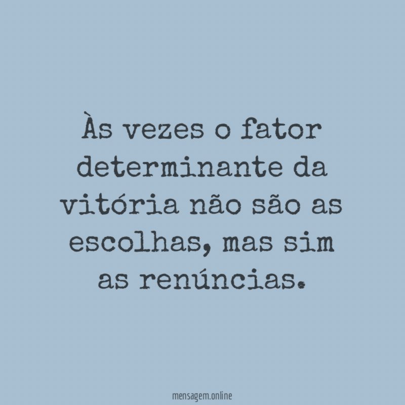 Às vezes o fator determinante da vitória não