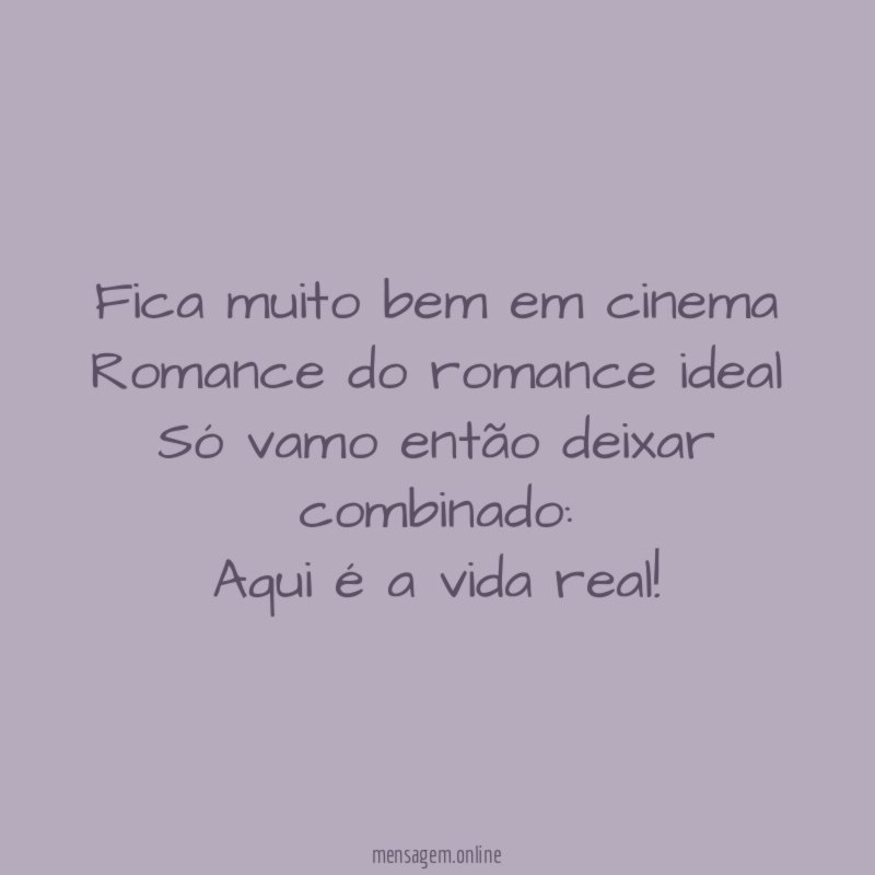 Fica muito bem em cinema Romance do romance ideal Só