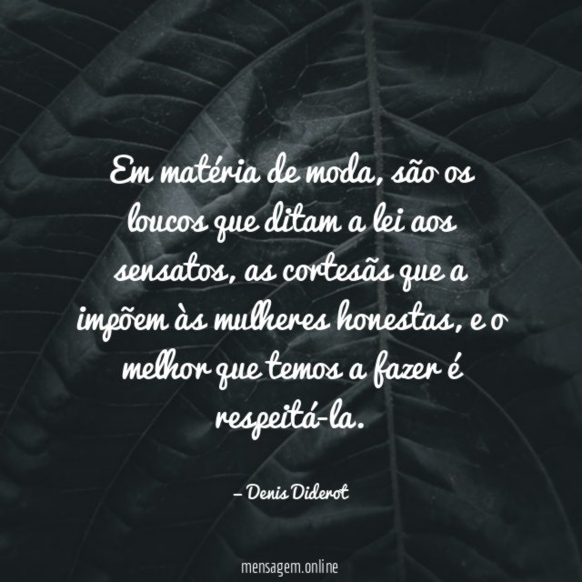 Em matéria de moda