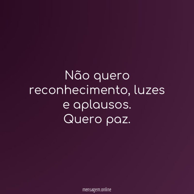 Não quero reconhecimento