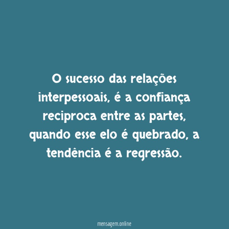 O sucesso das relações interpessoais