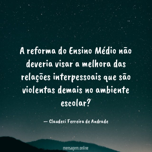 A reforma do Ensino Médio não deveria visar