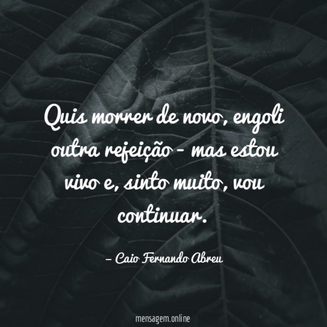Quis morrer de novo