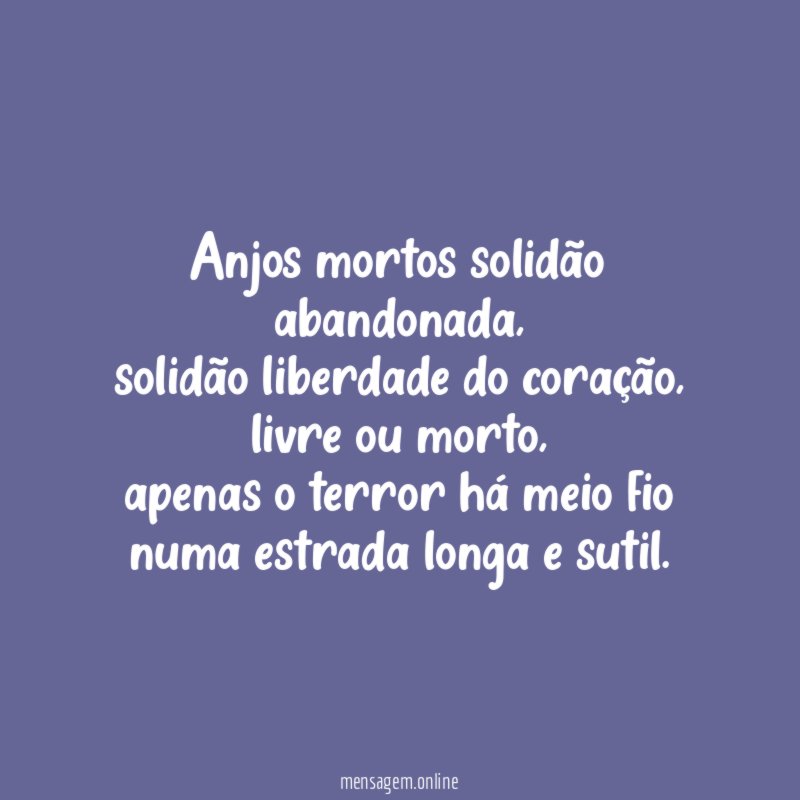 anjos mortos solidão abandonada