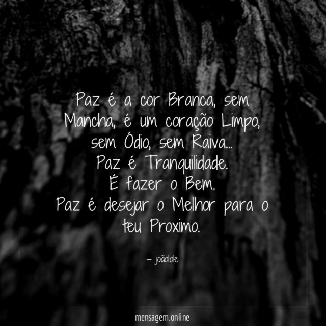 Paz é a cor Branca