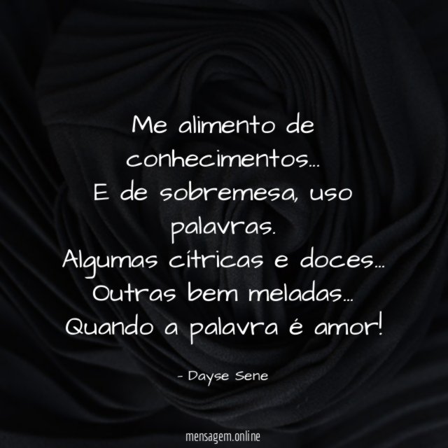 Me alimento de conhecimentos