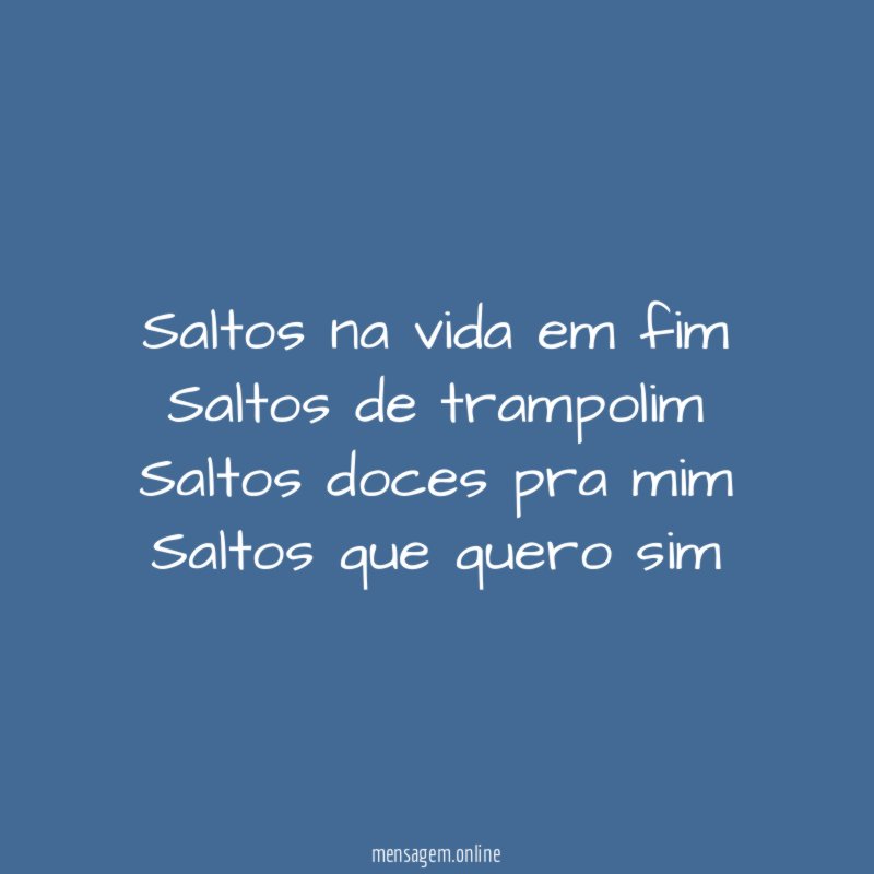 Saltos na vida em fim Saltos de trampolim Saltos doces