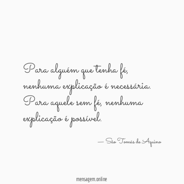 Para alguém que tenha fé
