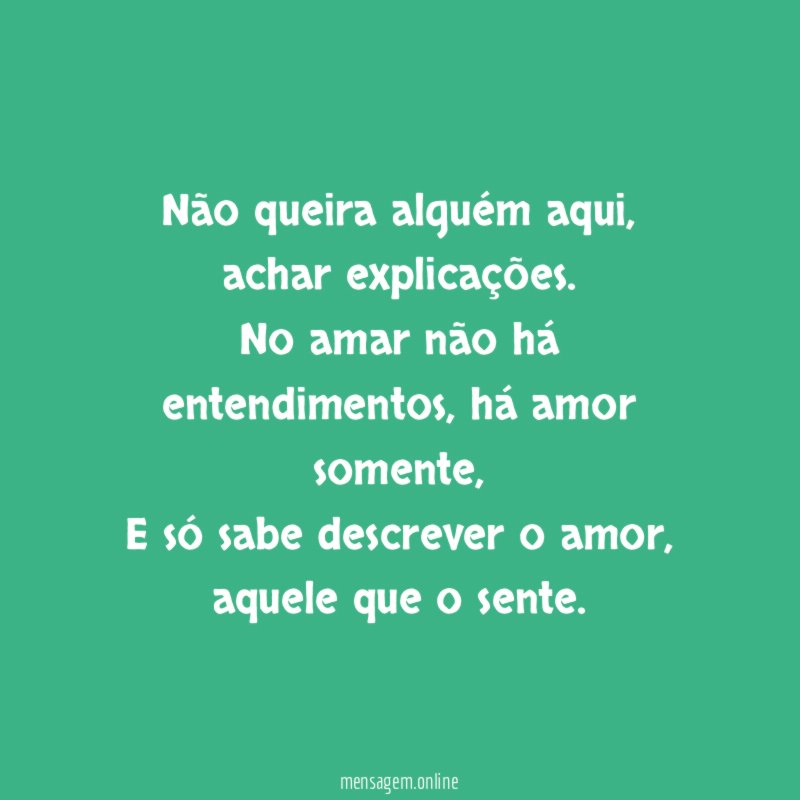Não queira alguém aqui