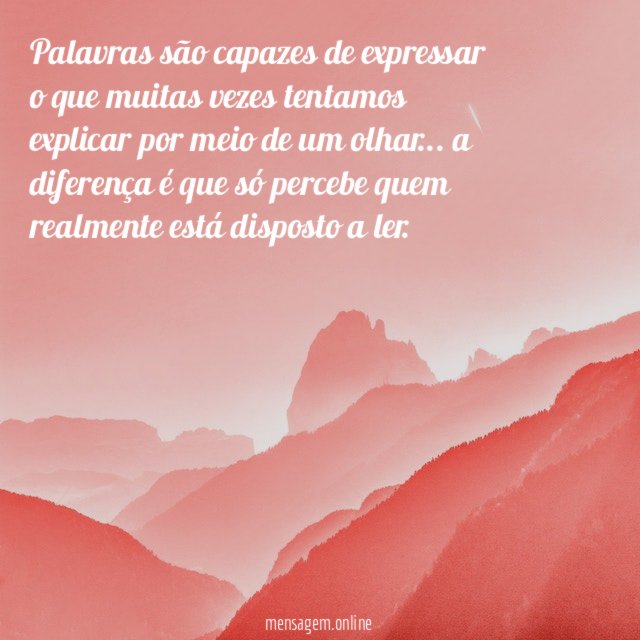 Palavras são capazes de expressar o que muitas
