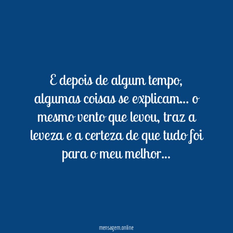 E depois de algum tempo