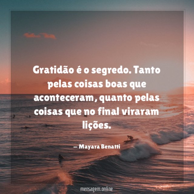Gratidão é o segredo