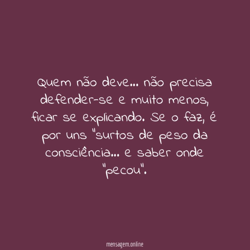 Quem não deve