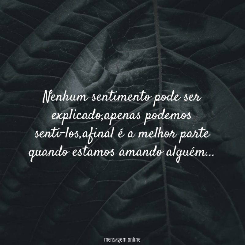nenhum sentimento pode ser explicado