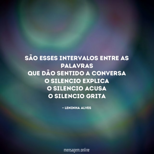 São esses intervalos entre as palavras que dão sentido