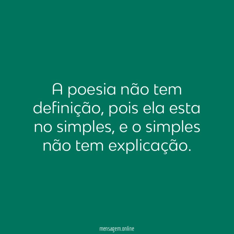 A poesia não tem definição