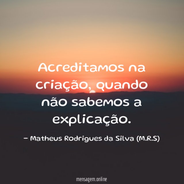 Acreditamos na criação