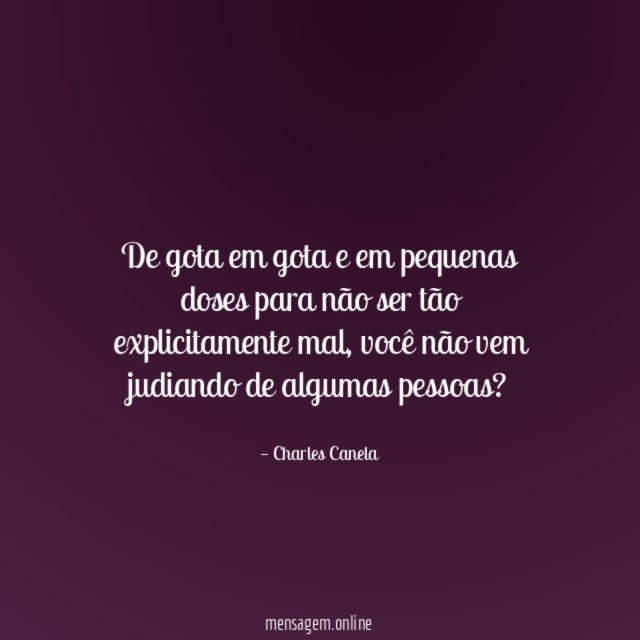 De gota em gota e em pequenas doses
