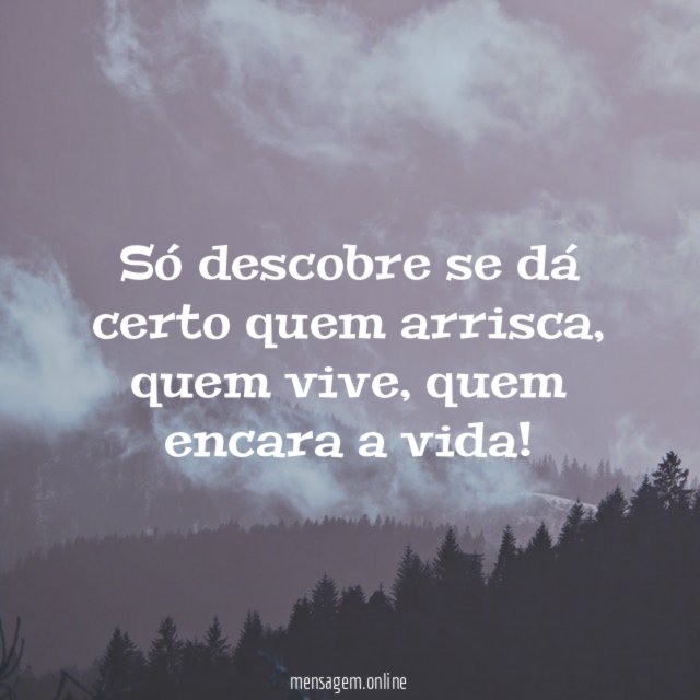 Só descobre se dá certo quem arrisca