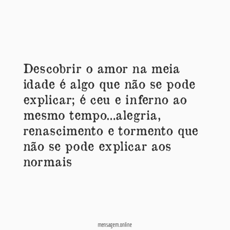 Descobrir o amor na meia idade é algo