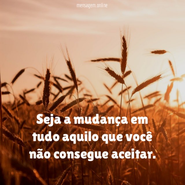 Seja a mudança em tudo aquilo que você