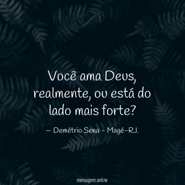 Você ama Deus